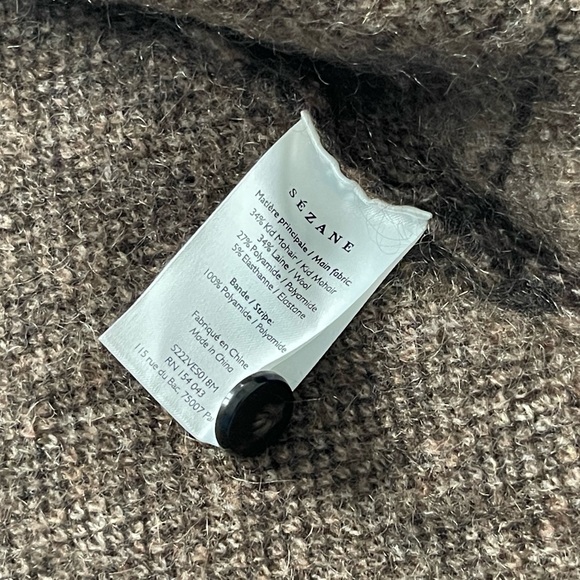 Sézane Leopard Noah Wool Teddy Jacket Cardigan - Picture 5 of 7